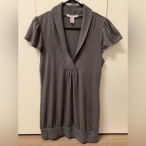 Charlotte Russe Short Sleeve Gray Top Size Large